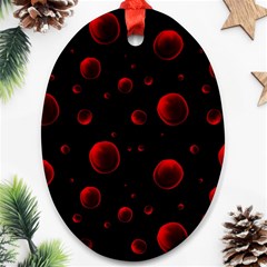 Red Drops On Black Ornament (oval) by SychEva