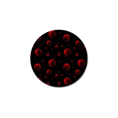 Red Drops On Black Golf Ball Marker by SychEva