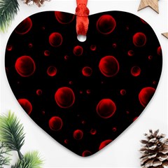 Red Drops On Black Heart Ornament (two Sides) by SychEva