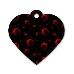 Red Drops On Black Dog Tag Heart (one Side) by SychEva