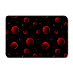 Red Drops On Black Small Doormat  by SychEva