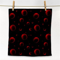 Red Drops On Black Face Towel by SychEva