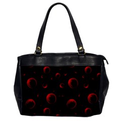 Red Drops On Black Oversize Office Handbag by SychEva