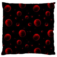 Red Drops On Black Large Cushion Case (two Sides) by SychEva