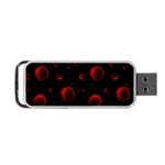 Red Drops On Black Portable USB Flash (One Side) Front