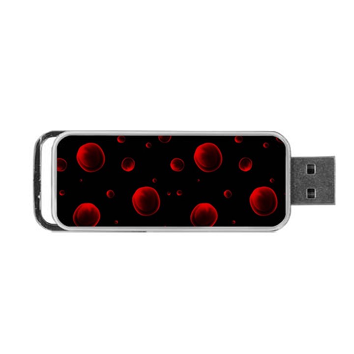 Red Drops On Black Portable USB Flash (One Side)