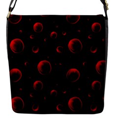 Red Drops On Black Flap Closure Messenger Bag (s) by SychEva