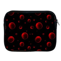 Red Drops On Black Apple Ipad 2/3/4 Zipper Cases by SychEva