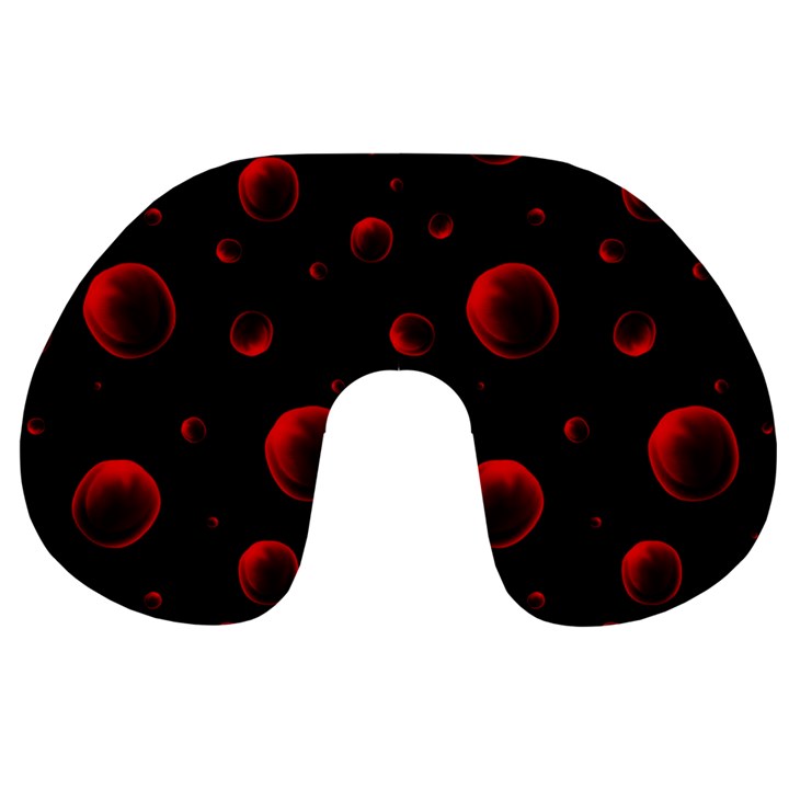 Red Drops On Black Travel Neck Pillow