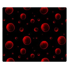 Red Drops On Black Double Sided Flano Blanket (small)  by SychEva