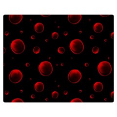 Red Drops On Black Double Sided Flano Blanket (medium)  by SychEva