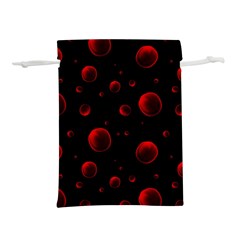 Red Drops On Black Lightweight Drawstring Pouch (s) by SychEva