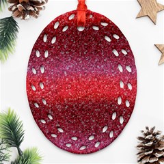 Red Sequins Oval Filigree Ornament (two Sides) by SychEva