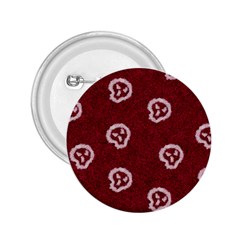 White Skulls On Red Shiny Background 2 25  Buttons by SychEva