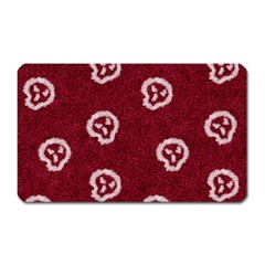 White Skulls On Red Shiny Background Magnet (rectangular) by SychEva