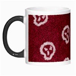 White Skulls On Red Shiny Background Morph Mugs Left