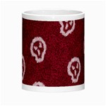 White Skulls On Red Shiny Background Morph Mugs Center