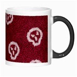 White Skulls On Red Shiny Background Morph Mugs Right