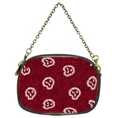 White Skulls On Red Shiny Background Chain Purse (two Sides) by SychEva