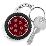 White Skulls On Red Shiny Background Measuring Tape Front