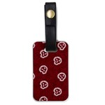 White Skulls On Red Shiny Background Luggage Tag (one side) Front