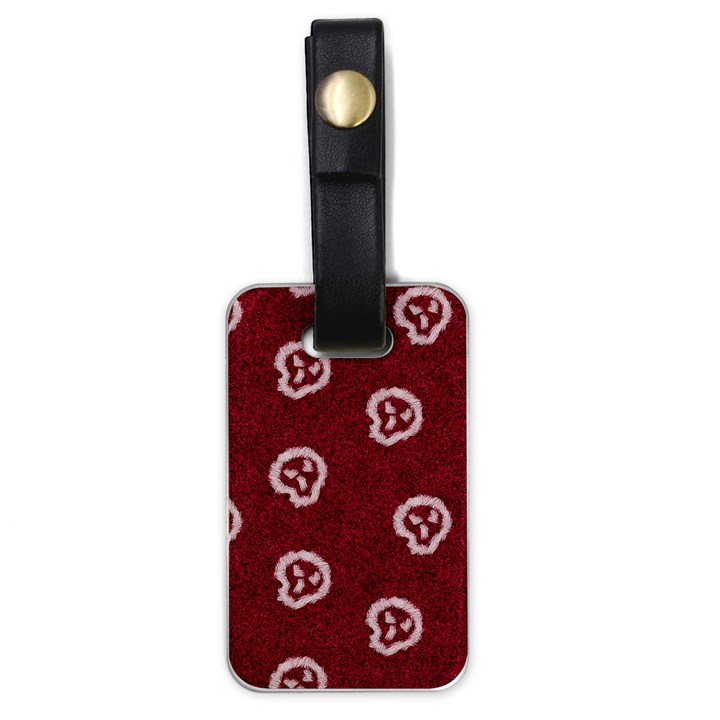 White Skulls On Red Shiny Background Luggage Tag (one side)