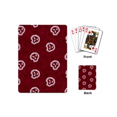 White Skulls On Red Shiny Background Playing Cards Single Design (mini) by SychEva