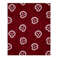 White Skulls On Red Shiny Background Shower Curtain 60  X 72  (medium)  by SychEva