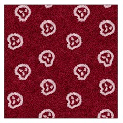 White Skulls On Red Shiny Background Large Satin Scarf (square) by SychEva