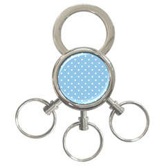 1950 Summer Sky Blue White Dots 3-ring Key Chain by SomethingForEveryone