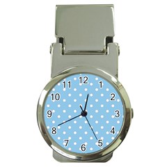 1950 Summer Sky Blue White Dots Money Clip Watches by SomethingForEveryone