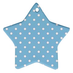 1950 Summer Sky Blue White Dots Star Ornament (two Sides) by SomethingForEveryone