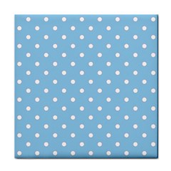 1950 Summer Sky Blue White Dots Face Towel by SomethingForEveryone