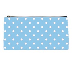 1950 Summer Sky Blue White Dots Pencil Case by SomethingForEveryone