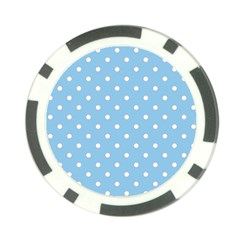 1950 Summer Sky Blue White Dots Poker Chip Card Guard (10 Pack) by SomethingForEveryone