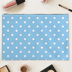 1950 Summer Sky Blue White Dots Cosmetic Bag (xxl) by SomethingForEveryone