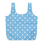 1950 Summer Sky Blue White Dots Full Print Recycle Bag (L) Back