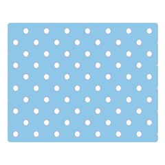 1950 Summer Sky Blue White Dots Double Sided Flano Blanket (large)  by SomethingForEveryone