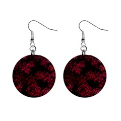 Red Abstraction Mini Button Earrings