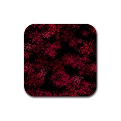 Red Abstraction Rubber Coaster (square) 