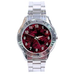 Red Abstraction Stainless Steel Analogue Watch by SychEva