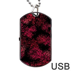 Red Abstraction Dog Tag Usb Flash (two Sides) by SychEva