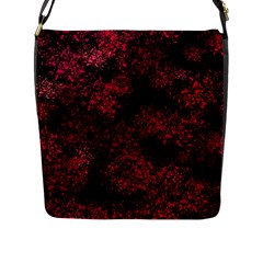 Red Abstraction Flap Closure Messenger Bag (l) by SychEva