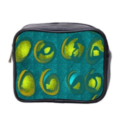 Gold On Green Mini Toiletries Bag (two Sides) by kiernankallan