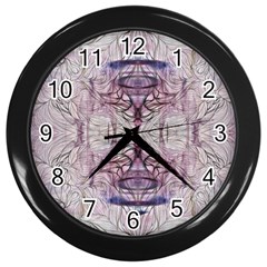 Amethyst Repeats Iv Wall Clock (black) by kaleidomarblingart