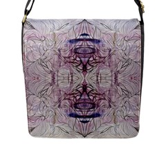 Amethyst Repeats Iv Flap Closure Messenger Bag (l) by kaleidomarblingart