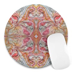 Summer Patterns Round Mousepads by kaleidomarblingart