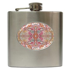 Summer Patterns Hip Flask (6 Oz) by kaleidomarblingart