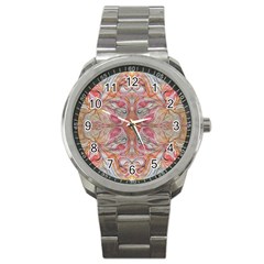 Summer Patterns Sport Metal Watch by kaleidomarblingart