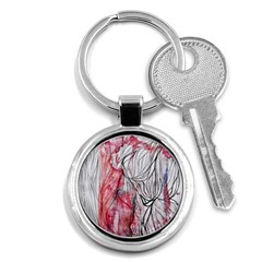 Flow Lines Key Chain (round) by kaleidomarblingart